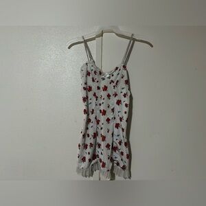 sheer lace floral spaghetti strap night gown with a cute bow